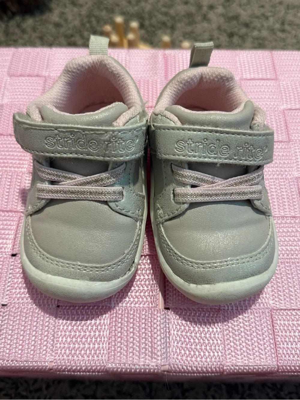 Stride Rite Toddler Sneakers in Gray and Pink